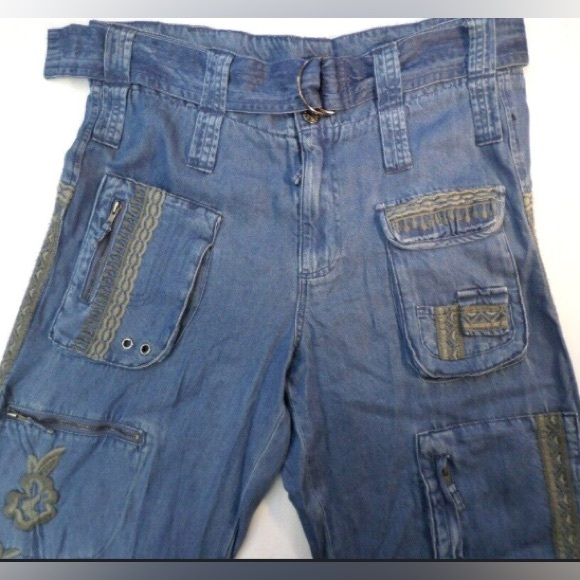 Johnny Was Biya Adventura Cargo Pants Embroidered Soft Medium - Picture 3 of 11